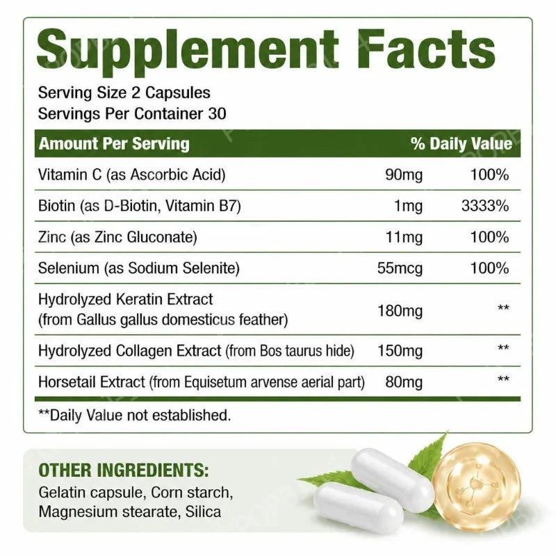 BIOTINA MAX + COLAGENO - FORMULA PREMIUM