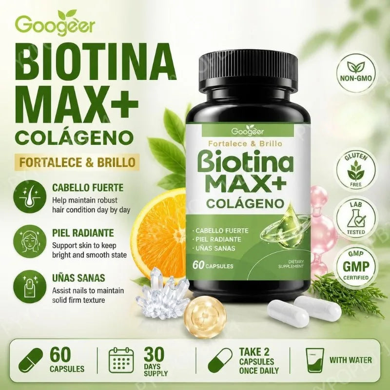 BIOTINA MAX + COLAGENO - FORMULA PREMIUM