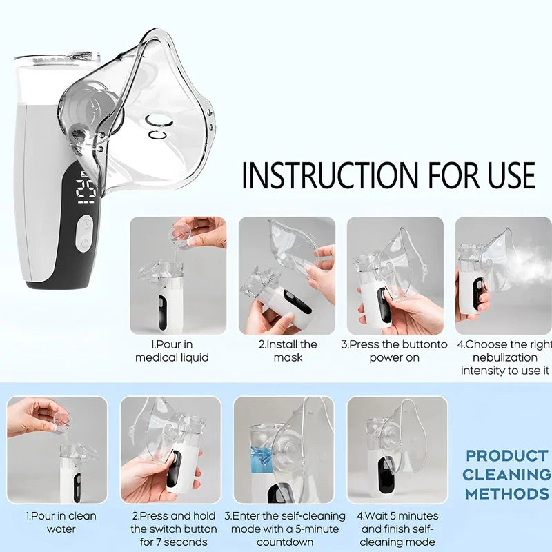 Nebulizador de malla silencioso portátil
