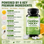BIOTINA MAX + COLAGENO - FORMULA PREMIUM